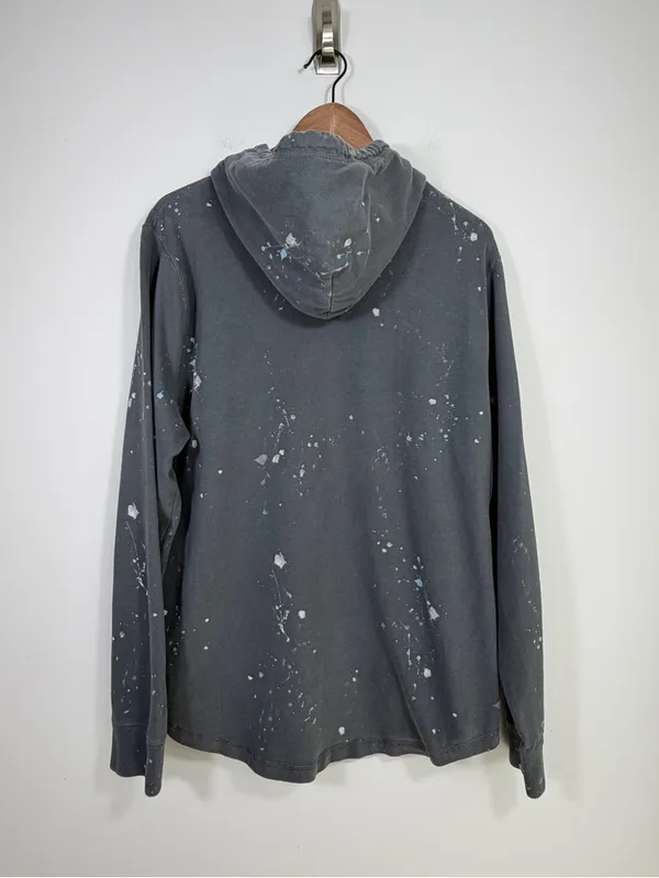 Abercrombie & Fitch XL Gray Paint Splatter Hoodie 100% Cotton Distressed - Image 2