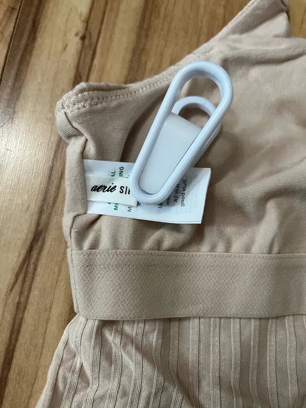 NWT Offline By Aerie Ribbed Lace Crop Tank Built in shelf Bra Beige Sz Small - Image 3