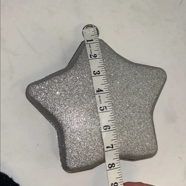 Source Unknown SILVER SPARKLE STAR PURSE WITH SILVER CHAIN CROSSBODY CHAIN EXCELLENT CONDITION - Image 6