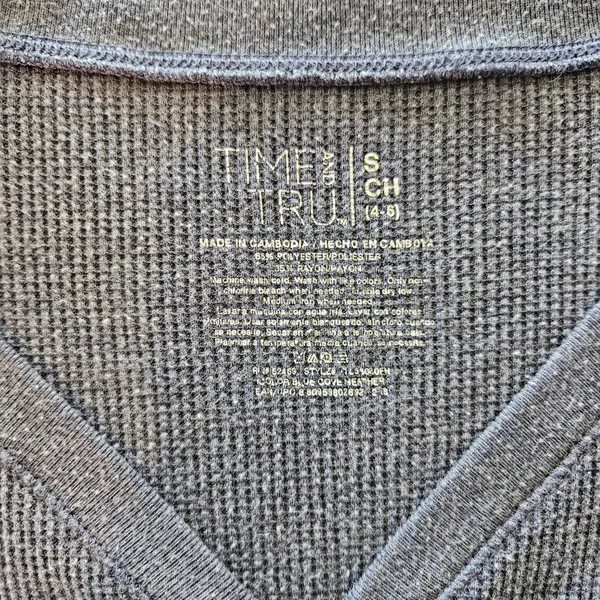 Faded Glory Blue V-neck Henley Top Size Small - Image 3