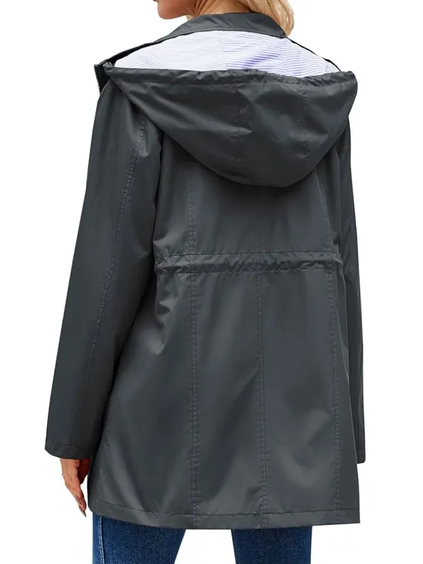 Hount Women Rain Jacket Lightweight Waterproof Lined Raincoat Trench Coat. Sz 8 - Image 5
