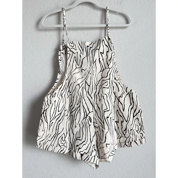 Princess Polly‎ Zebra Print Short Overalls Cream Sz 4 Utopia Romper Festival NEW - Image 9