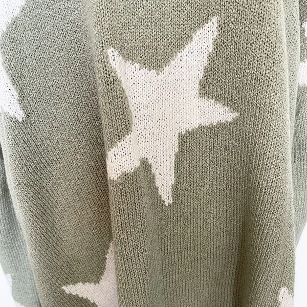 A Beautiful Soul Sweater Size A Size (1X ) Stars Green Cozy Slouchy Whimsigoth - Image 5