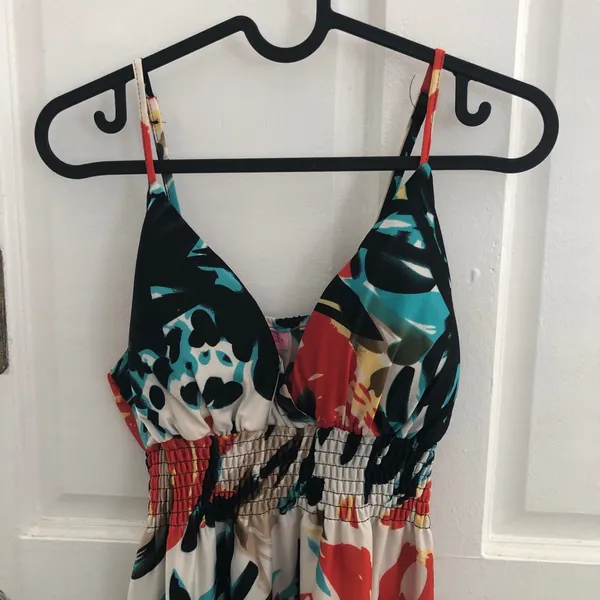 Vintage She’s Cool Retro Printed Patterned Maxi Dress Large - Image 3