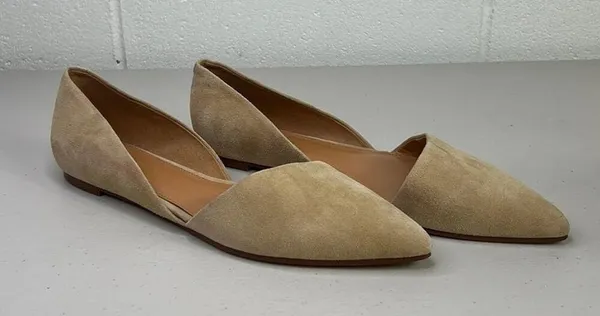 J. Crew Zoe sueded d'Orsay flats Sz10.5 Tan F5310 color saddle slip on pointed - Image 4