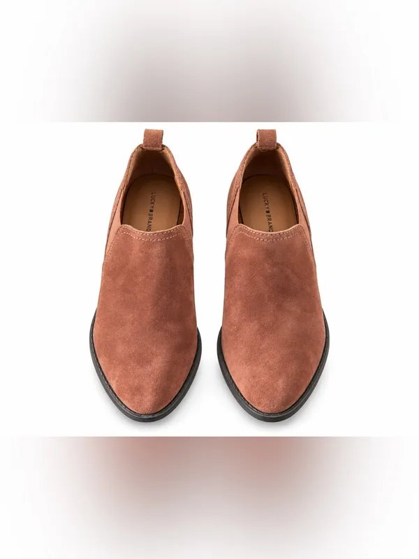 Lucky Brand Suede Western Chelsea Ankle Booties Brown Rust Size 7.5 - Image 3