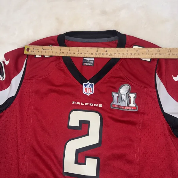 Atlanta Falcons Matt Ryan #2 Super Bowl LI NFL Football Nike Red Jersey Sz Large - Image 7