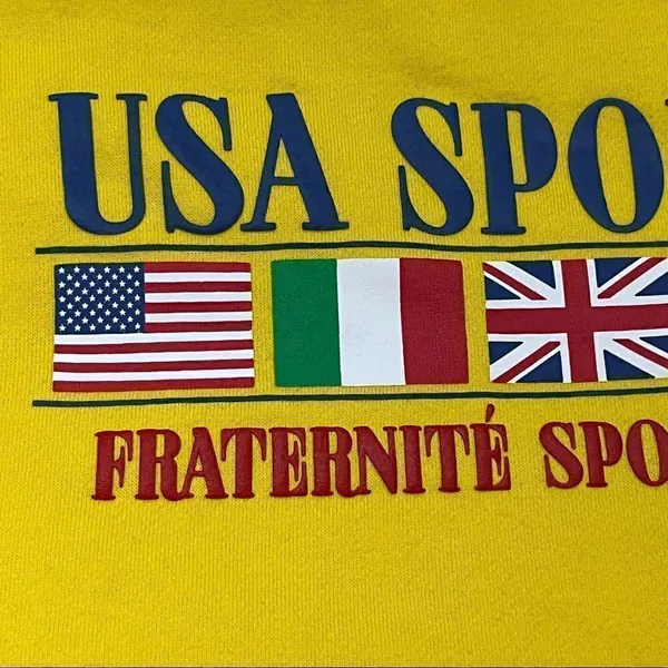 Forever 21 Vintage Style Yellow USA Sport Crewneck Sweatshirt L - Image 2