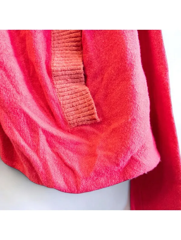 Free People Elga Babydoll Wool Hooded Cardigan Red Women XS - Image 6