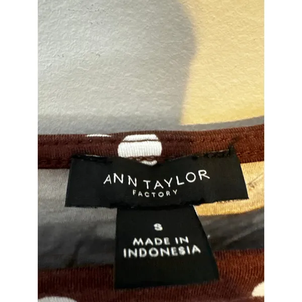 Ann Taylor Square Neck Polka Dot Layering Tank Top Rich Walnut Brown Size S NWT - Image 4
