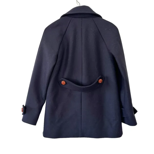 & Other Stories Manteco Wool Double Breasted Peacoat Navy Size 6 - Image 5