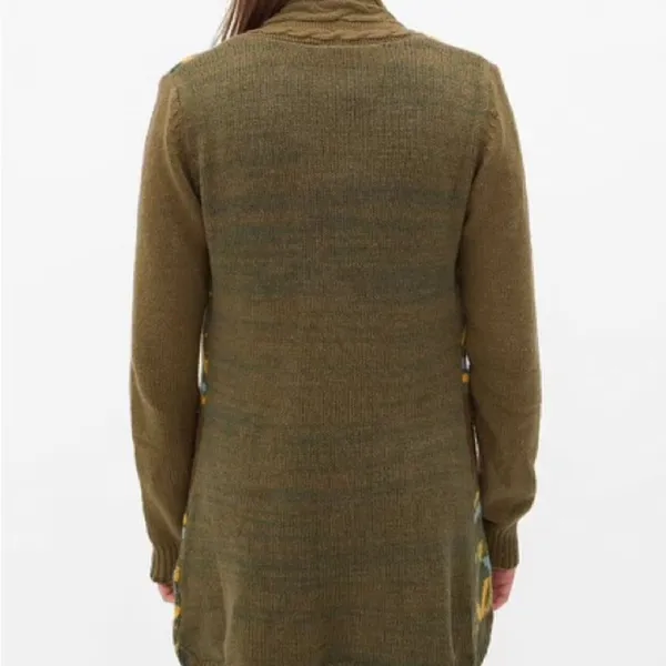 BKE Buckle Sweater Womens‎ Large Brown Mustard Button Up Cardigan Bohemian Knit - Image 2