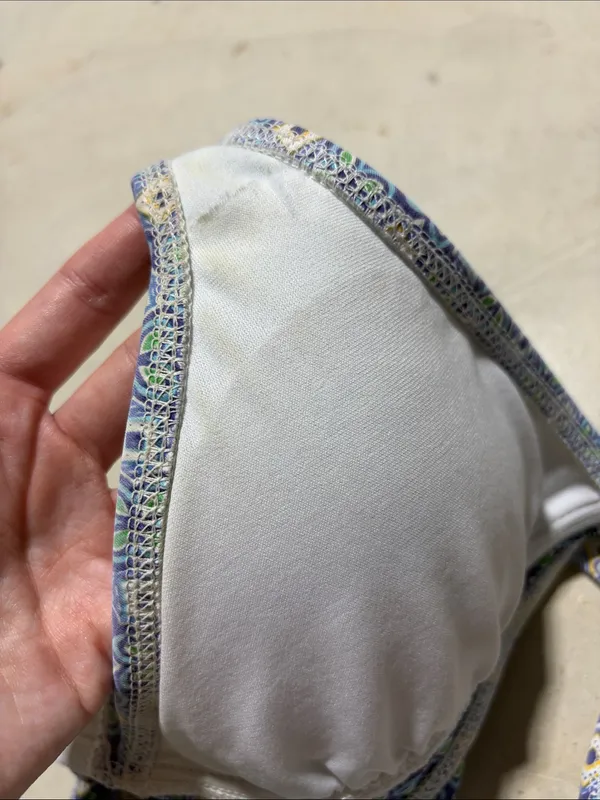 Athleta Blue Patterned Triangle Bikini Top small - Image 9