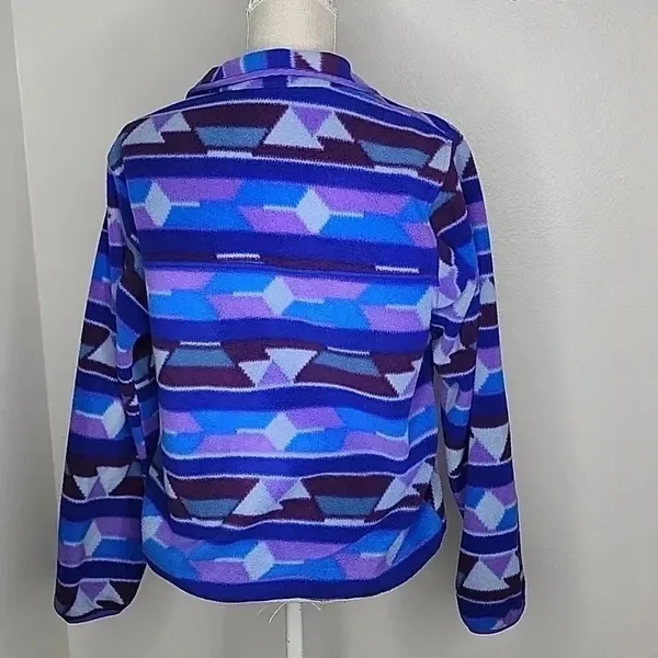 Patagonia Synchilla Guatemalan Tango Blue Purple Aztec Snap-T Pullover Small - Image 2