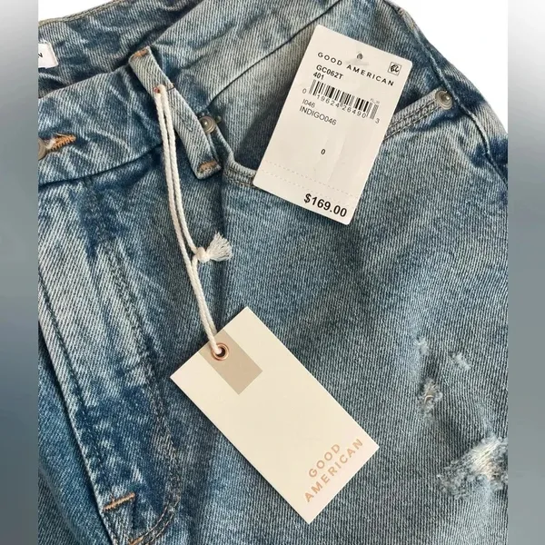 ✨👖 Good American Good Classic Jeans Medium Wash Distressed Size 25‎ NWT 👖✨ - Image 3