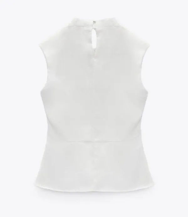 NWT FRONT KNOT TOP Oyster White - Image 4