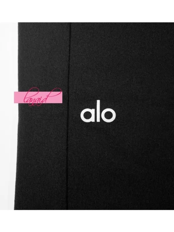 Alo Winter Warm High-Waist Moto Puffer Pant Black Brushed Hi-Rise Quilted Jogger - Image 8