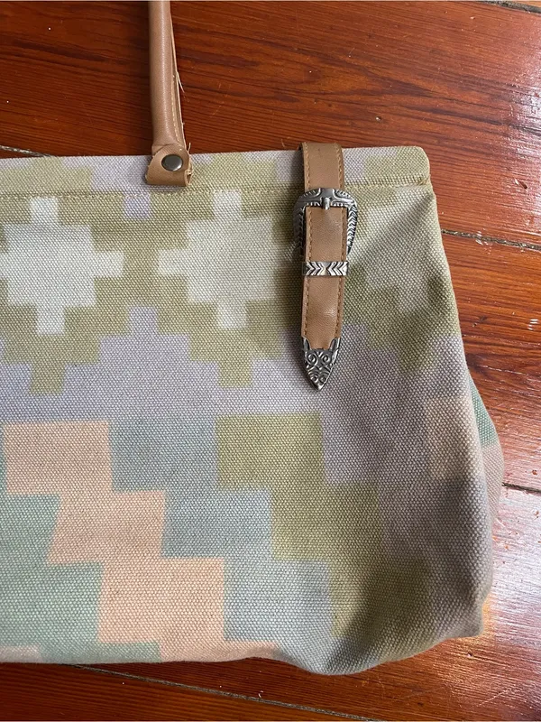 Vintage Bag Bazaar Southwestern Geometric Canvas Western Pastel Buckle Bag 💚🎀 - Image 13