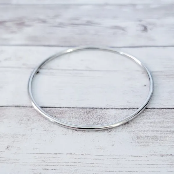 Vintage Bracelet Simple Silver Tone 8.5" - Image 5