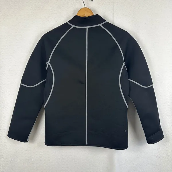 Sunlan Neoprene Jacket Black Gray Trim‎ Full Zip Activewear Women's XL - Image 5