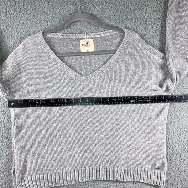 Hollister Chenille Sweater Women Small Oversized V Neck‎ Chunky Soft Cozy - Image 6