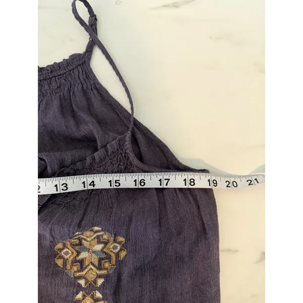 Denim‎ & Supply Ralph Lauren Purple Embroidered Boho Tassel Camisole Top Small - Image 8