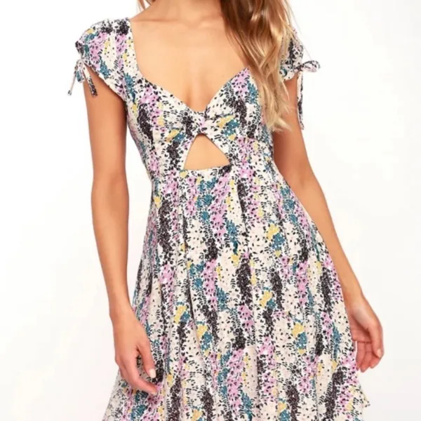 New free people‎ keyhole miss right floral dress small - Image 5