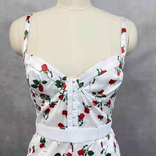 For Love & Lemons Love Song Bustier Mini Dress Size M Satin Rose Coquette Girly - Image 4