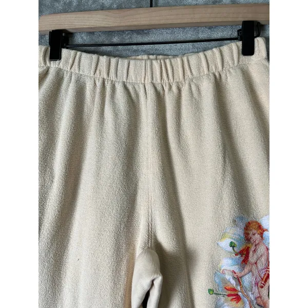 Boys Lie I Am Not Where You Left Me Sweatpants Cream Graphic Fleece Size Small - Image 2