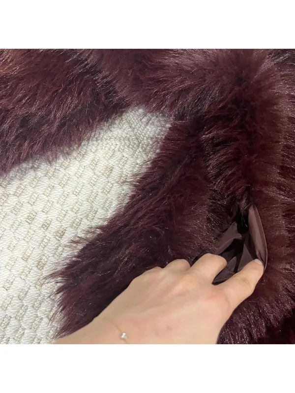 Princess Polly Liannah Faux Fur Jacket Red - Image 5