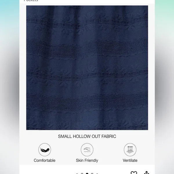 Cotton pocket Navy Blue Maxi Dress - Image 3