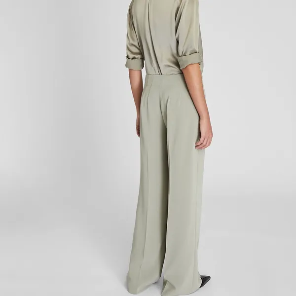 Club Monaco Green Oak/Chene High Rise Fluid Crepe Trousers Size 8 NWT - Image 8