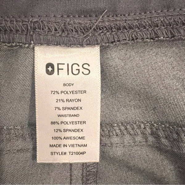 Figs Gray Kade Cargo Joggers with Teal Drawstring - Image 2