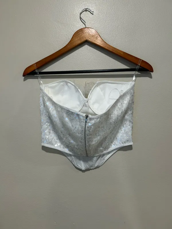 White sequin corset top Size L - Image 5