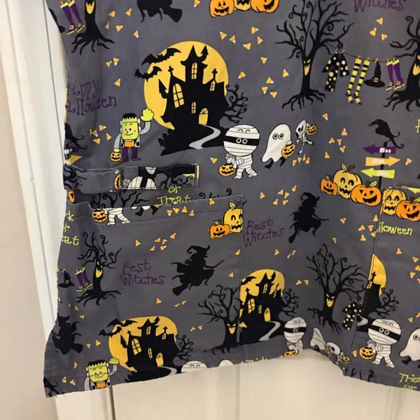 Cherokee Women’s Short Sleeve Halloween Scrub Top - Image 5