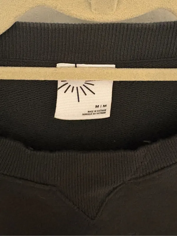 OFFLINE by Aerie Running Late Crewneck Cropped Sweatshirt in Black - Image 2