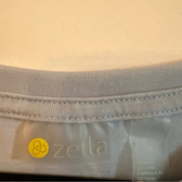 Zella Blue Long Sleeve Hi-Low Activewear T-Shirt | L - Image 2
