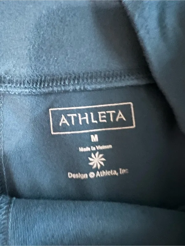 Athleta Anywhere A-Line Teal Fold Over Waist Pull On Travel Vacation Comfy Skirt - Image 8