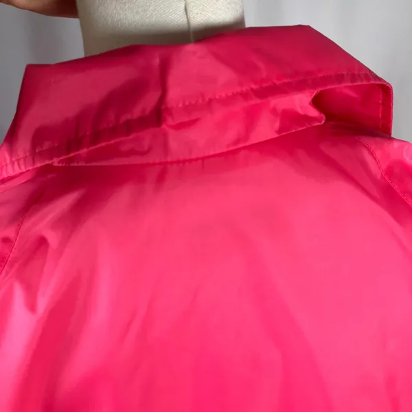 Vintage Ames‎ Hot Pink Windbreaker Nylon Cotton Lined Jacket Size L New 80's - Image 4