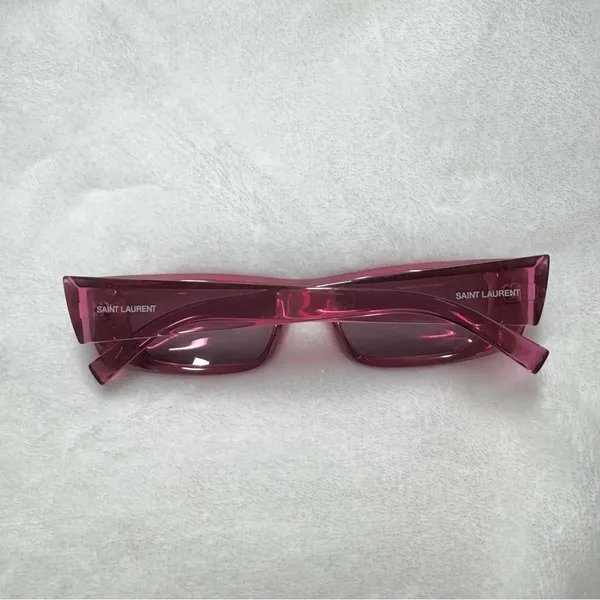 Saint Laurent 52mm Hot Pink Rectangular Sunglasses - Image 8