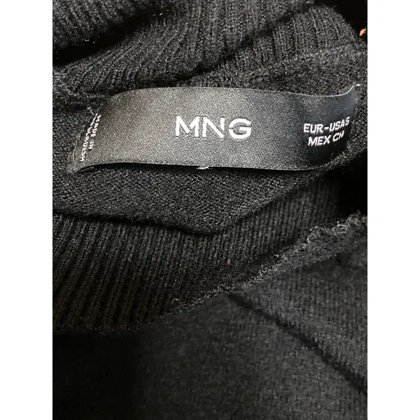 MNG Mango Women's Black Long Sleeve Turtleneck Knit Longline Sweater Top Size S - Image 5