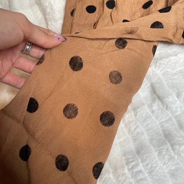 Beach‎ Riot Tan Black Polka Dot High Waist Cropped Tapered Pants Medium BR128811 - Image 6