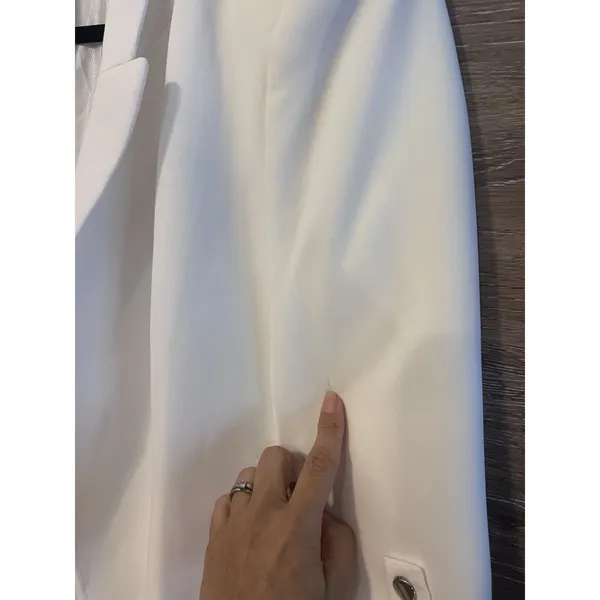 ZARA Women White Blazer Long Sleeve Full Length Button pockets Size Small - Image 5
