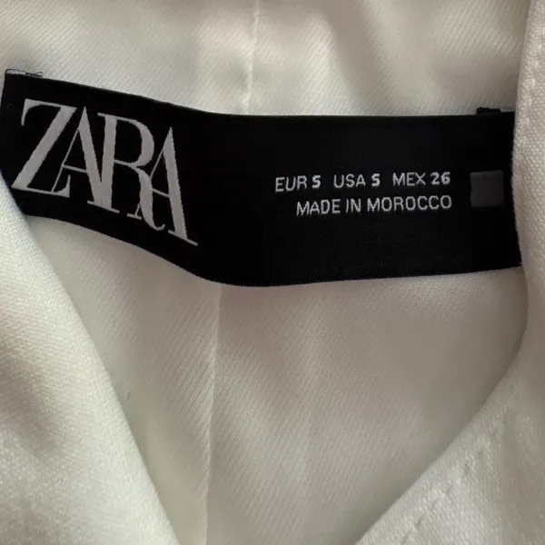 Zara Womens White Sleeveless Tuxedo Blazer Mini Dress Gold Buttons Size‎ Small - Image 3