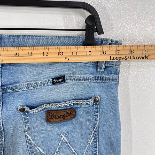Wrangler Women's Flare Leg Jeans Blue Mid Rise‎ Bootcut Retro Y2K Size 30x32 - Image 7