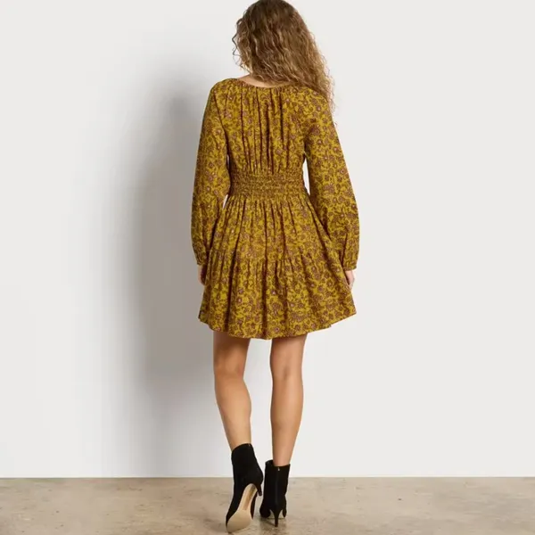 NWT SAM EDELMAN LORA MINI DRESS IN GOLDEN SPRIG -OLIVE OIL Small - Image 5