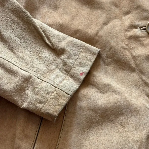 Vintage Moda International Genuine Leather Suede Jacket Sz M‎ Tan Classic y2k - Image 2