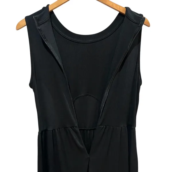 CIDER Solid Wide Leg Corset Rib Jumpsuit Black Minimalist Chic Vibe Size Large - Image 10