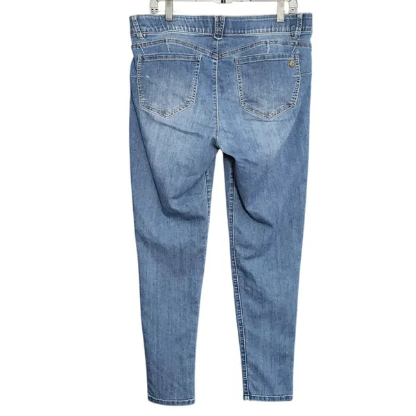 Democracy Womens Ab solution‎ Blue Denim Wash Stretch Slimming Skinny Jeans 14 - Image 6
