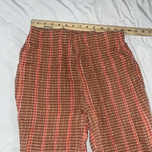 Sz S Small Free People Fine Line Slim Pant in Rust Combo Boho - Image 10